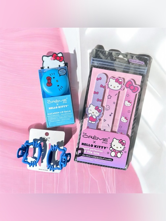 The Creme Shop Other - The Crème Shop x Hello Kitty Pink Nail File Trio & Macaron Lip Balm
